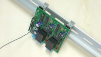 RF receiver mounted on a DIN rail